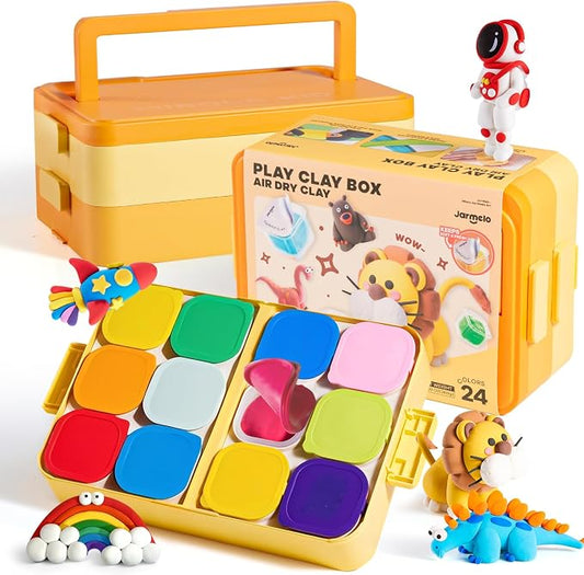 Air Dry Clay for Kids, Modeling Clay Kit with Storage Box & Sculpting Tools, Magic Molding Clay for Boys & Girls Crafts Gift, Age 6-12 Year Olds