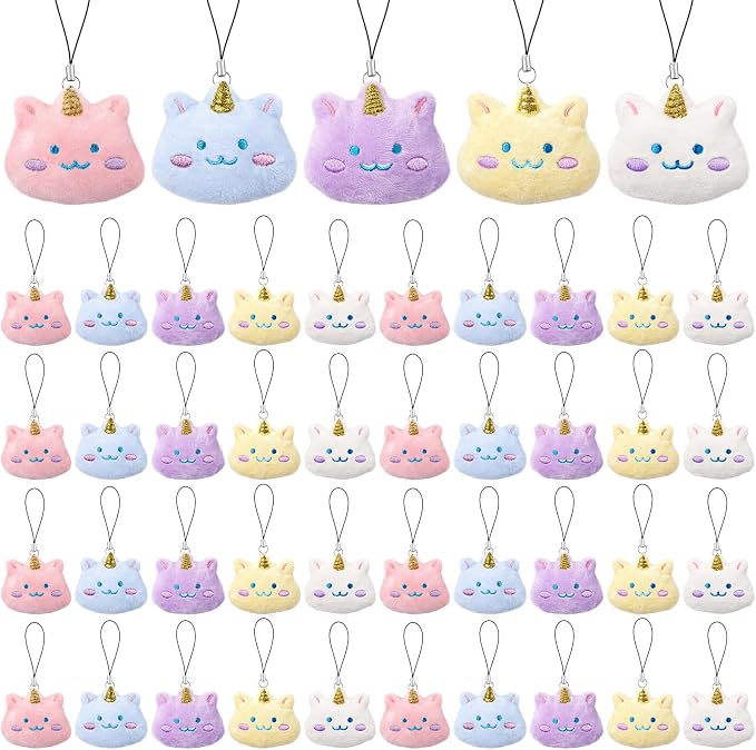 Libima 40 Pcs Mini Unicorn Keychain Small Unicorn Party Prizes Mini Animals Keychains Charm Set for Christmas Carnival Birthday Prizes Decoration for Clothes