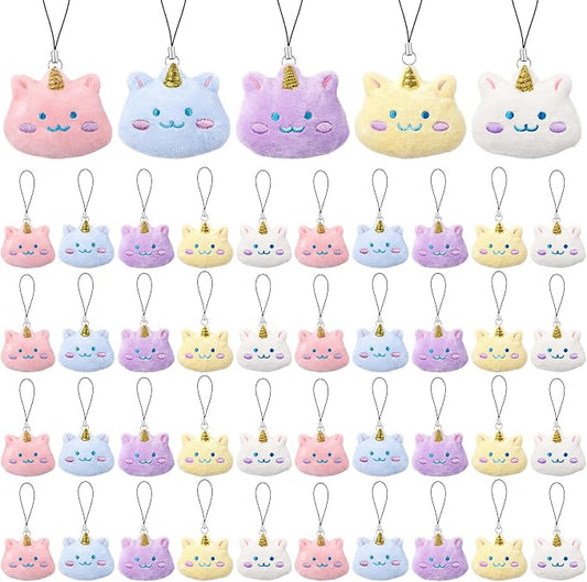Libima 40 Pcs Mini Unicorn Keychain Small Unicorn Party Prizes Mini Animals Keychains Charm Set for Christmas Carnival Birthday Prizes Decoration for Clothes