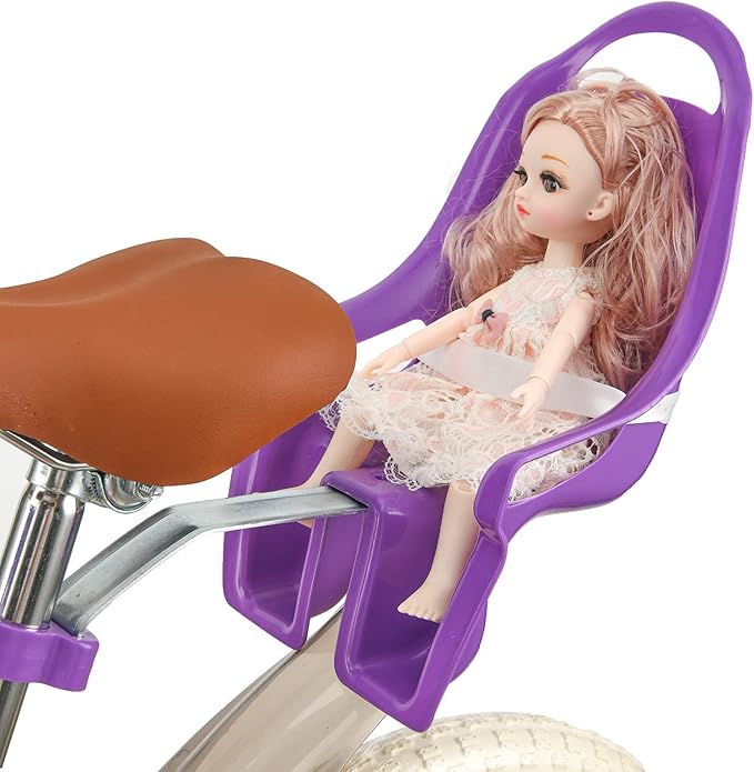 Kids Bicycle Doll Seat – Doll Chair Accessory for Children’s Bikes, Purple