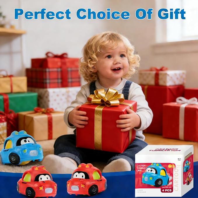 Inertial Push Pull Car Toys for 1 Year Old Boy Girl, Toddlers 1-3 Birthday Gift, Baby Toys 12-18 Months, Vehicle for 6-9-12-18 Month, First Birthday Gifts for Boys Girl