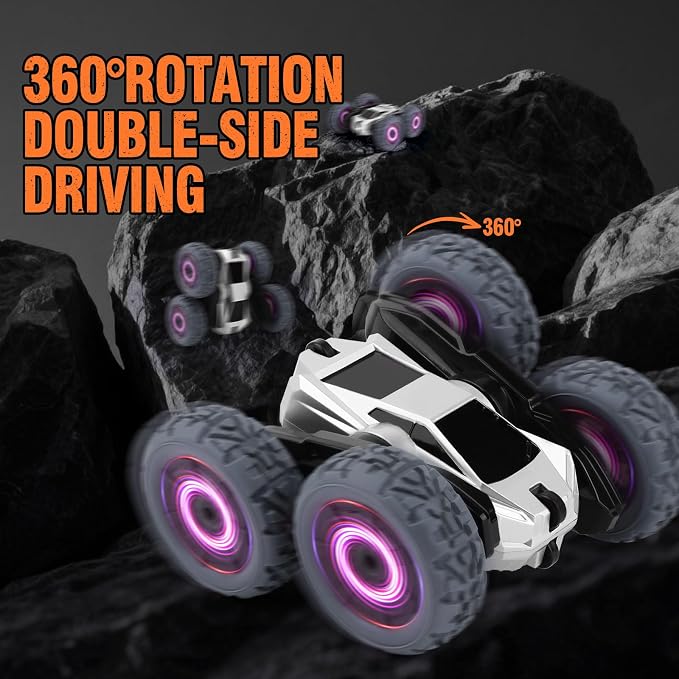 RC Stunt Cars Remote Control Car Double-Sided Driving 360-degree Flips Rotating Car Toy