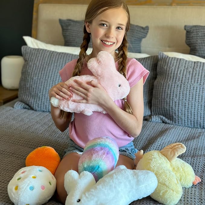 MaoGoLan 6 Pack Plush Pillow Stuffed Animals Bulk with Rabbit Shaped Throw Pillows Egg Plush Set for Kids Girls Gifts Party Favors Decorations Mother's Day Christmas