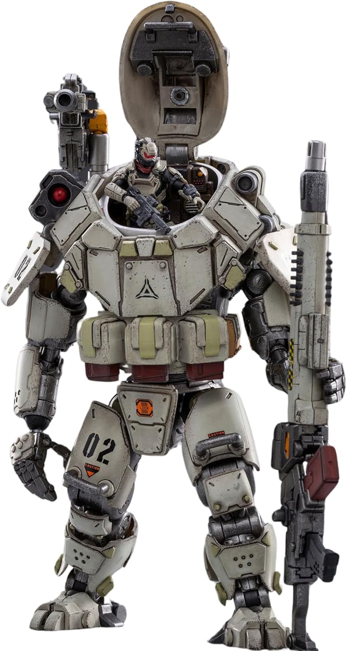 JoyToy 1/25 Action Figures White Steel Bone Mechina Armor and Soldier Anime Figure Collection Modern Military Model Dark Source Toys
