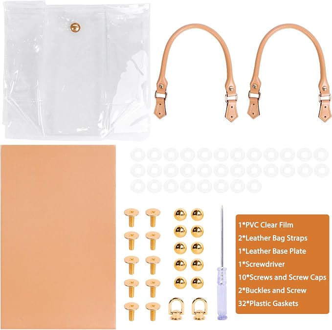 Clear PVC DIY Tote Bag Handbag Making Kit Handmade Gift Bag Craft Accessory Tool Set Birthday Holiday Gift Bag