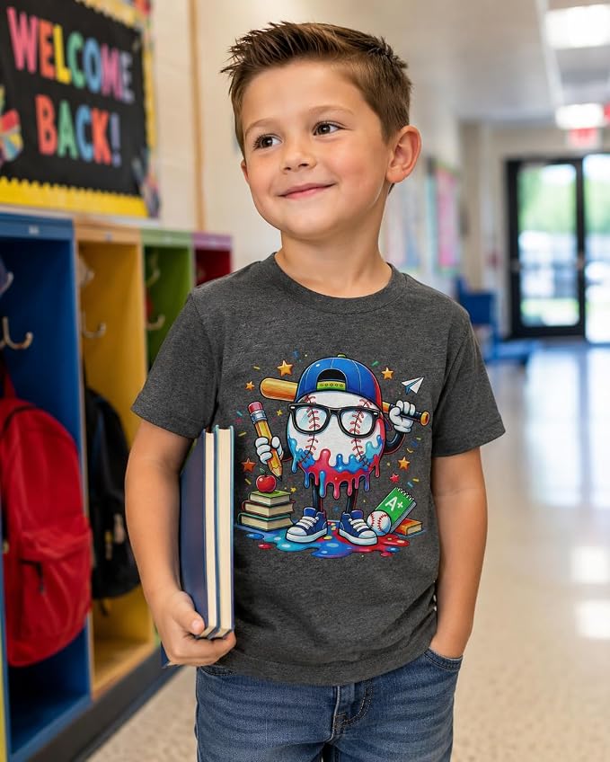 Lovekider Cotton Shirt for 3-6T Boys Truck Dinosaur Toddler Kids T-Shirt Short Sleeve Excavator Construction T-Rex Tee Shirts