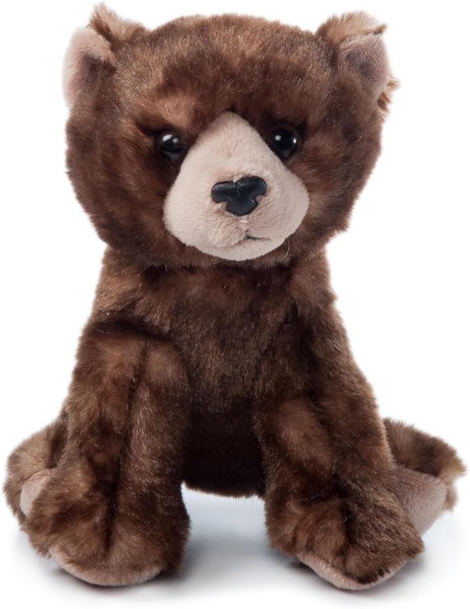 The Petting Zoo Brown Bear Stuffed Animal Plushie, Gifts for Kids, Wild Onez Babiez Zoo Animals, Brown Bear Plush Toy 6 inches