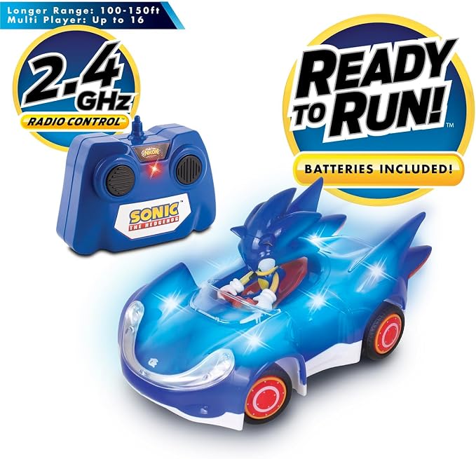 NKOK Sonic Glow Racer RC Car – Ready to Run 1/28 Scale Remote Control Vehicle with Light-Up Body