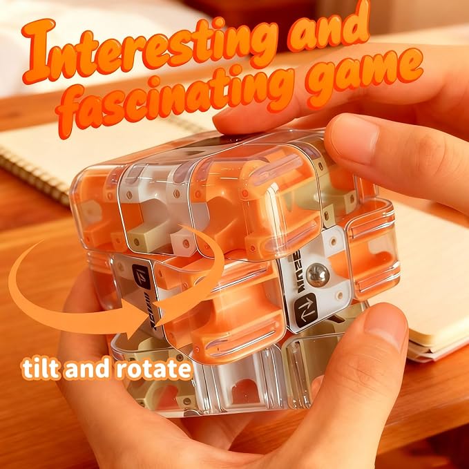 Large Labyrinth 3D Puzzles Maze Cube - Engaging Brain Teaser - 3D Maze Ball, Rubik Race Game, Improve Spatial Recognition, Relieve Stress Toy Gifts for Easter