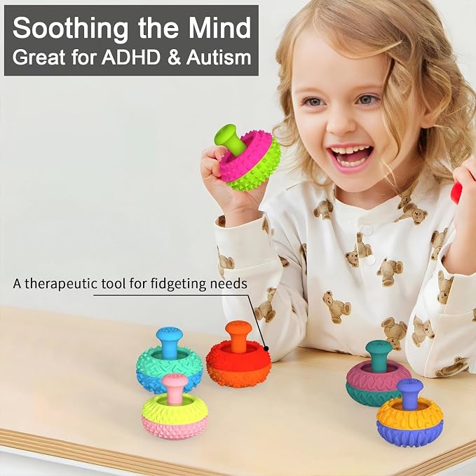 Silicone Thumb Rocker Fidget Toys for Kids Adults ,6PCS Stress Relief Sensory Toys for Autism ADHD Anxiety,Fun Textures Gadgets,Office Desk Toy,Stocking Stuffers for Women Men Teen Gifts
