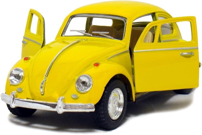 KiNSMART - 1967 Volkswagen Classic Beetle 5 Inch 1:32 Scale Die Cast Metal Model Toy (Yellow)