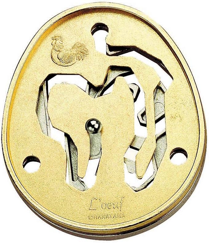 Bepuzzled Hanayama Cast Metal Brain Teaser Puzzle (Level 4) Golden Color