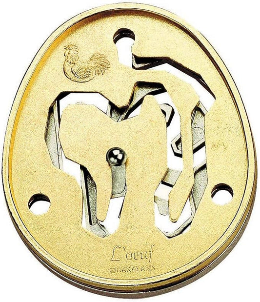 Bepuzzled Hanayama Cast Metal Brain Teaser Puzzle (Level 4) Golden Color