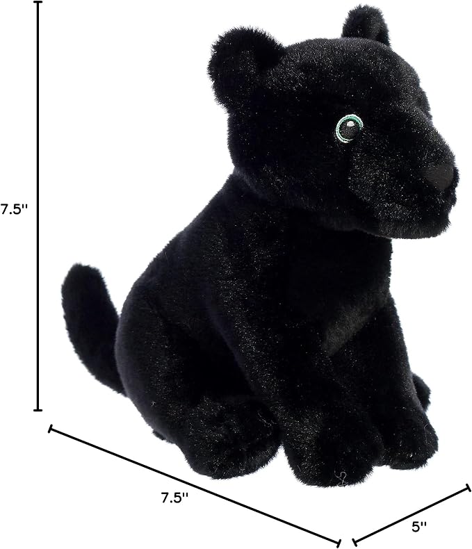 Aurora® Responsibly Made Eco Nation™ Panther Stuffed Animal - Ideal for Playtime Adventures - Perfect for Birthdays or Just Because - Black 7.5 Inches