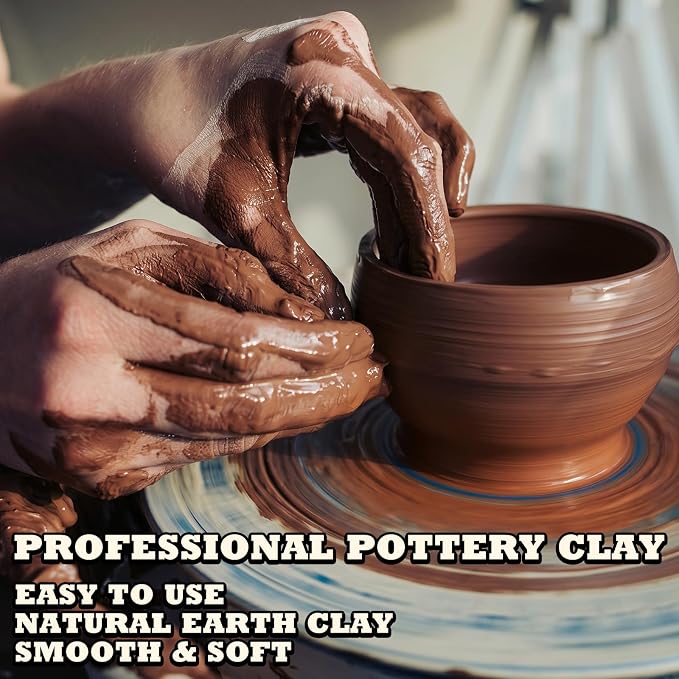 Aujazyble Air Dry Clay - 3.3lbs Terracotta Natural Pottery Clay for Kids, No-Cracking & Self Hardening, Professional Modeling Clay for Pottery Wheel, Sculpting, Arts & Craft Supplies for Classrooms