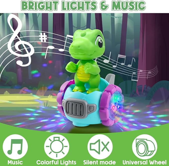 Dinosaur Robot Car Toy with Lights & Music, Toddler Toys 1-3, Dinosaur Universal Cars, Toys for 3 Year Old Boys Ages 2-4, Gifts for 1-3 4 5 6 7 Year Old Birthday Christmas