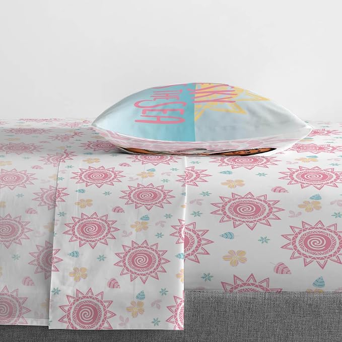 Jay Franco Disney Moana Twin Comforter Set - 5 Piece Girls Bed in a Bag Includes Sheet Set & Pillow Covers Features Pua and HEI HEI - Super Soft Fade Resistant Microfiber Kids Bedding