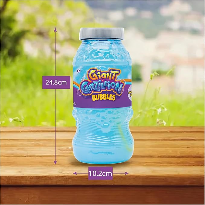 Gazillion 2 Liter Giant Solution, Multicolor | Lab-Formulated for Huge Stretchy Bubbles, Safe Non-Toxic No-Stain, Includes Large Bubble Wand