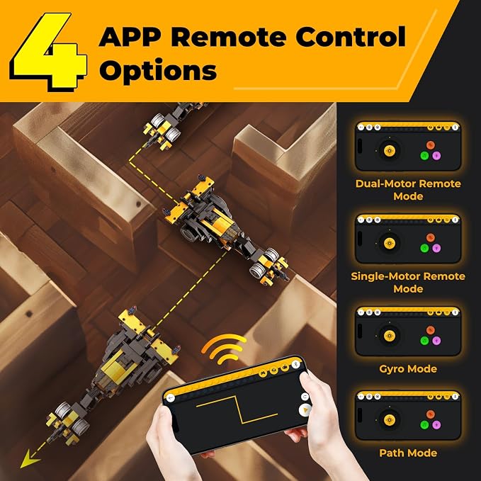 Apitor Robot R 4-in-1 Robot Building Kit, APP Remote Control STEM Coding Toys, Educational Gifts for Boys Girls Kids Ages 6-12, 4 Control Modes (300 Pieces)