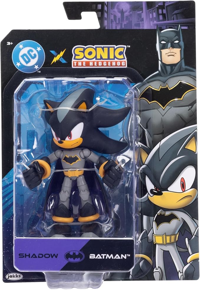 DC X Sonic Collectable Action Figures Shadow as Batman, Tails as Cyborg, Knuckles as Superman Featuring Highly Articulation Figures with Dynamic Posing