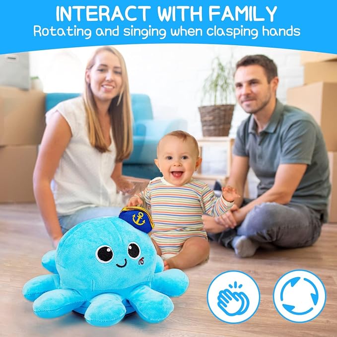 Tsomtto Baby Toys 6-12 Months Musical Plush Octopus Crawling Walking Toys Light up Voice Control Dancing Infant Toy 0-6 7 8 9 10 12-18 Month 1 2 Year Old Boys Girls Tummy Time Birthday Gifts