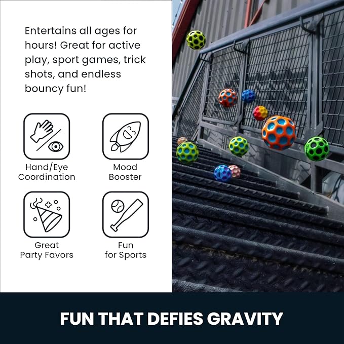 Waboba The Original Moon Ball - Hyper Bouncy Ball – Makes Pop Sound When Bounced - All Ages Extreme Bounce & Fun - Perfect for Active Play & Indoor or Outdoor Games