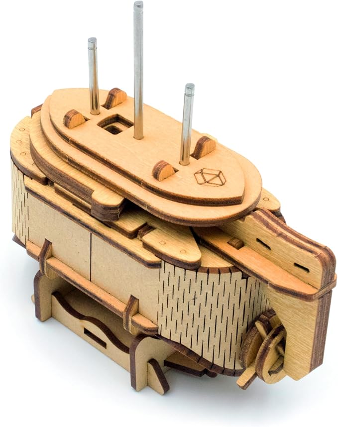 Tesla's Boat-Escape Room Game in a Box-Electronic Puzzle Box-Brain Teaser Puzzle Box-3D Wooden Puzzle for Adults - Money Puzzle Box for Cash Gift - Birthday GiftBox MoneyBox
