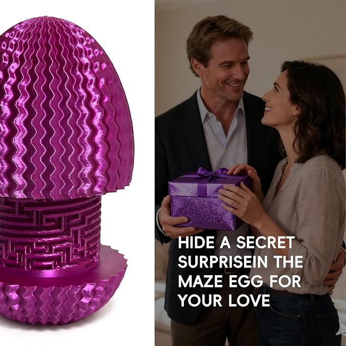 2026 Mystery Egg Maze Puzzle Box: 4 Unique Mazes Money Holder with Hidden Compartment, Brain Teaser Game for Cash & Gifts, Reusable Surprise Container for Easter Birthday Christmas Party