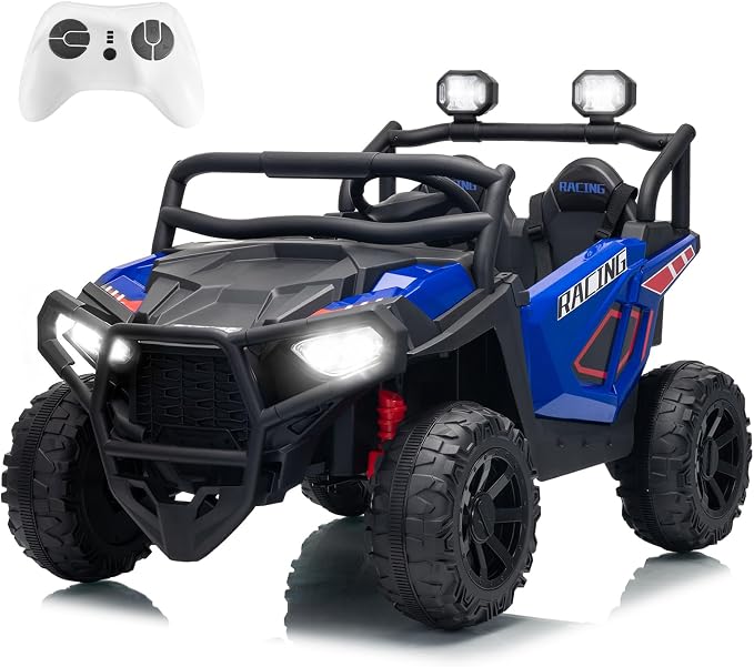 Garvee 24V Ride On Toys for Big Kids, 2 Seater Electric UTV Car with Remote Control, 4-Wheeler Suspension, Soft Start, 3 Speeds, Led Lights, Bluetooth, Ride on Truck Kids 2-8 Years