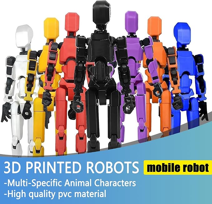 DANONI Titan 13 Action Figure, Lucky Robot Action Figures,Creative 3D Printed Action Figure,Multi Jointed Action Figures Desktop Decorations for Kids Adult(Blue-Assembly Completed)