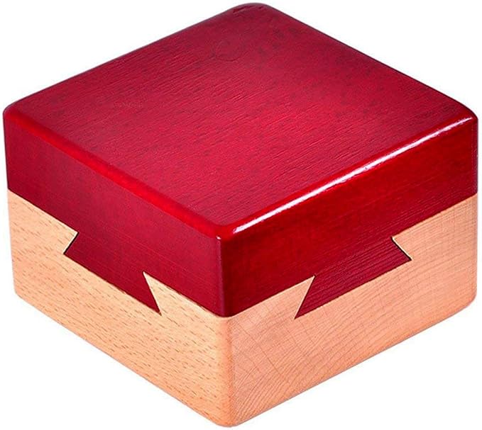 DC-BEAUTIFUL Impossible Dovetail Box Mini 3D Brain Teaser Wooden Magic Drawers Gift Jewelery Box Puzzle Toy for Adults