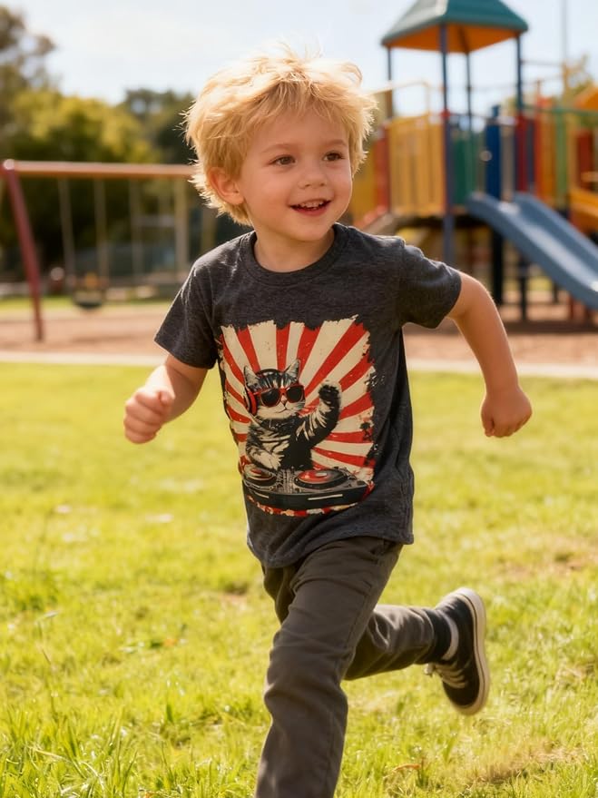 Lovekider Cotton Shirt for 3-6T Boys Truck Dinosaur Toddler Kids T-Shirt Short Sleeve Excavator Construction T-Rex Tee Shirts