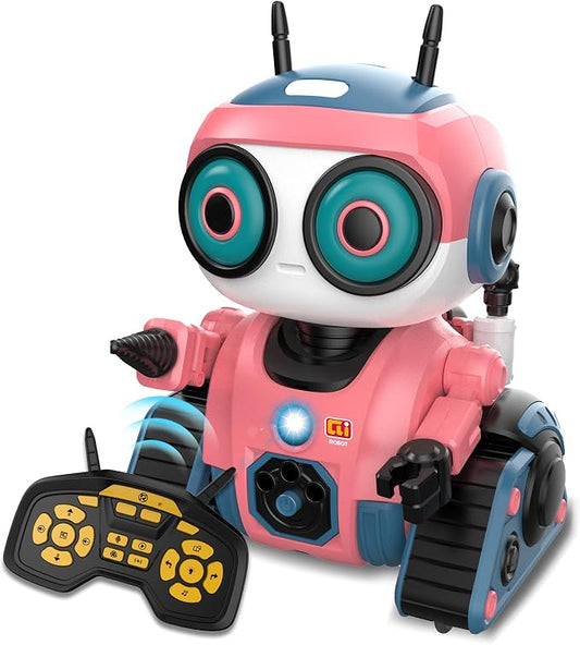 BYTEWAR Robot Toys for Boys Girls, Rechargeable RC Robot with Intelligent Programming Function, Gesture Sensing,Auto-Demonstration, Gift for Kids Age 3+(Pink)