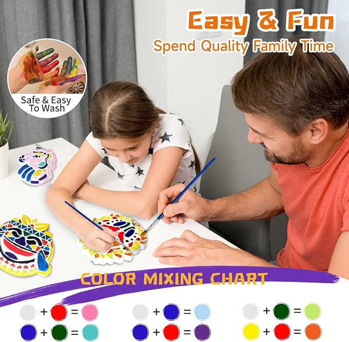 EggSun 8Pcs Stepping Stones Painting Crafts Kit for Kids 4 8 6, DIY Garden Stones Outdoor Paint Your Own Ceramic Unicorn Arts and Crafts for Boys Girls Ages 4 7 9 10 12 Birthday Gifts