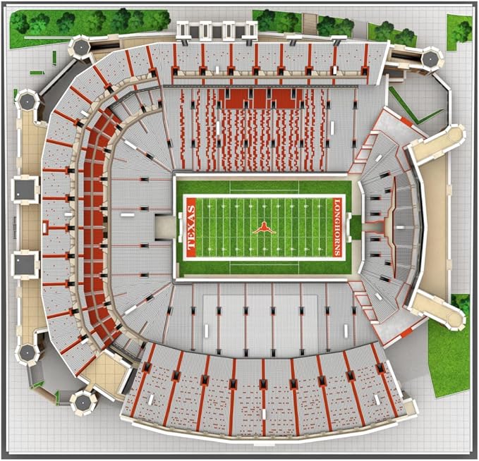 Pro-Lion 3D Jigsaw Puzzle of Darrell K Royal–Texas Memorial Stadium -104 Pieces | Home of Texas Longhorns | NCAA Football Gifts for Age 7+