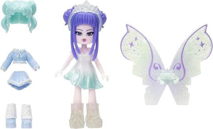 Royale High 3” Ice Fairy Fashion Doll - 1 Figure with 9 Fashion Accessories - Virtual Item Code Included - Series 2 - Ages 5+