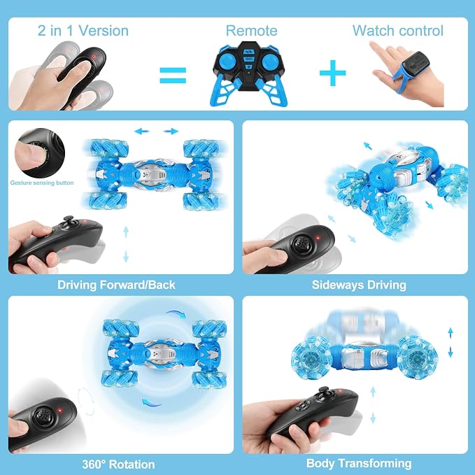 BEMITON Remote Control RC Cars for Boys, Gesture Sensing RC Stunt Car 6 7 8-12 9 10 11 Year Old Kids Gifts, 4WD Off Road Double Sided Drift Truck, Best Birthday Gift