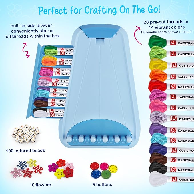 CEUCAL Bracelet Making Kit for Girls - Friendship Bracelet Kit - Birthday Gifts for Ages 6 7 8 9 10 11 12 Year Old Girl, Arts and Crafts for Kids Ages 8-12 Teen String Bracelets DIY Maker