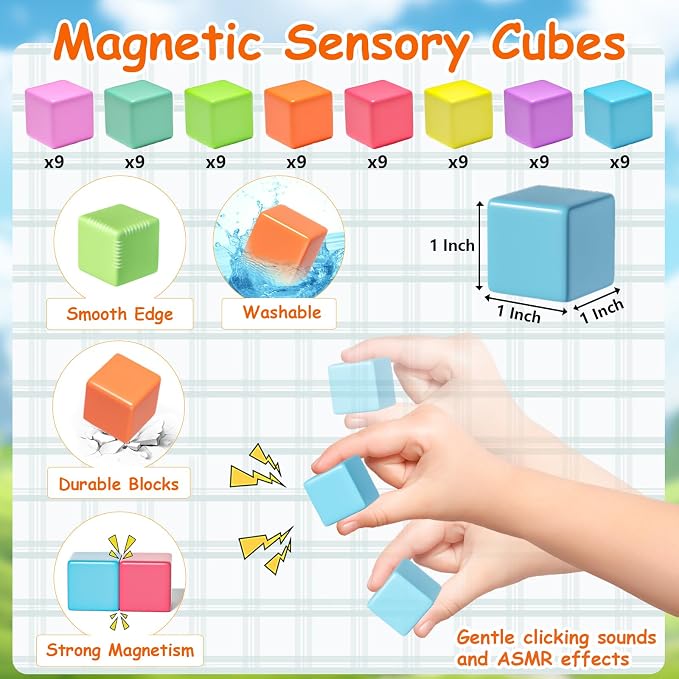 Apluses Magnetic Blocks, Magnet Building Cubes for Toddlers Ages 3-5, STEM Educational Sensory Autism Montessori Preschool Toys, Gifts for Kids Ages 4-8 Year Old Boys and Girls