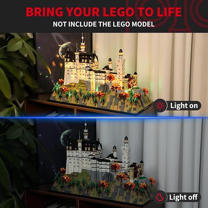 BRIKSMAX 2.0 Light Kit Compatible with Lego Architecture Neuschwanstein Castle 21063 Building Sets- LED Lighting Kits (Accessories Only), Cable-Hiding Tech for Display, Gifts & Collectors