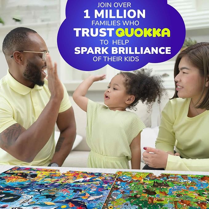 QUOKKA 100 Piece Puzzles for Kids Ages 6-8 – Intricately Illustrated Ocean Animals Puzzle for Kids Ages 8-10 – Educational Busyland Game Packed with Visual Details for Boys and Girls