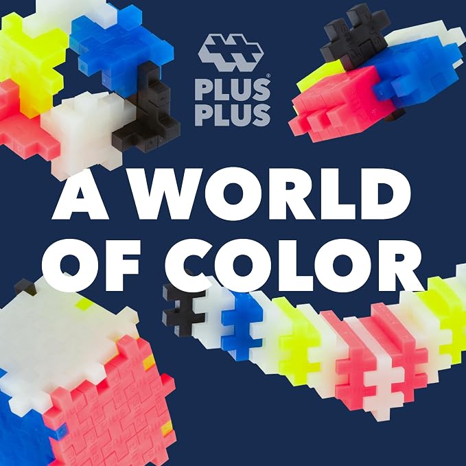 Plus-Plus: Open Play Tube - Glow-In-The-Dark Mix - 240 Pieces - Construction Building STEM Toy, Interlocking Mini Puzzle Blocks, Activity Kids Age 5+
