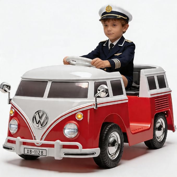 6V Licensed Volkswagen Electric Ride-on Car for Toddlers with 4.5AH Long-Lasting Power Battery, Ride on Bus with Led Light, Horn and Music, Battery Powered Ride on Toy for Kids - Gift for Sweets