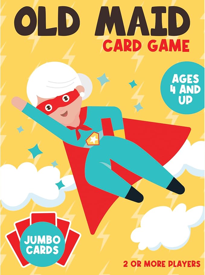University Games Old Maid Card Game - Jumbo Size, Colorful Character Cards for Kids Ages 4 and Up, Fun Family and Educational Game