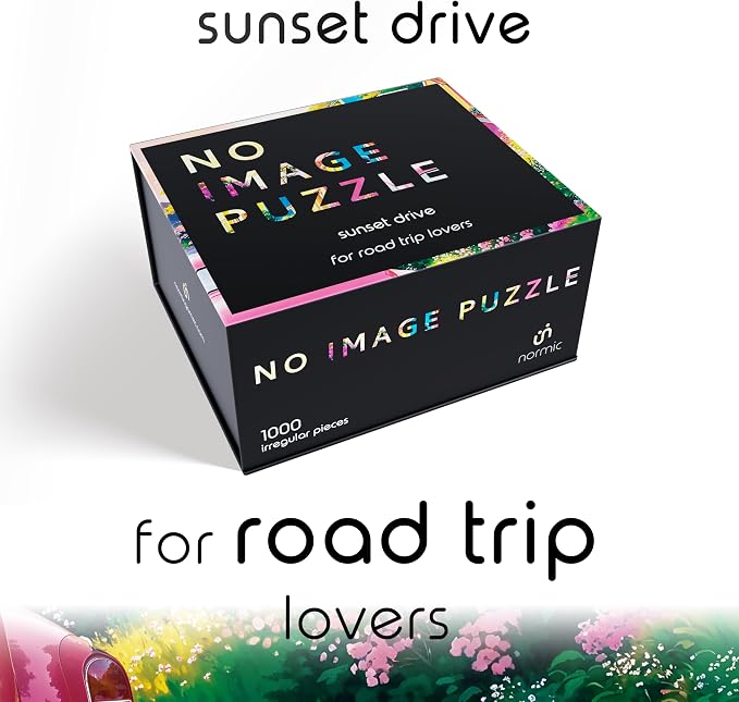 No Image Puzzle 1000 Irregular Pieces Extreme Difficult Jigsaw Challenge Adults Hardest Puzzle No Guide Ultimate Brain Teaser Intermediate Level Sunset Drive Mystery Unique Gift