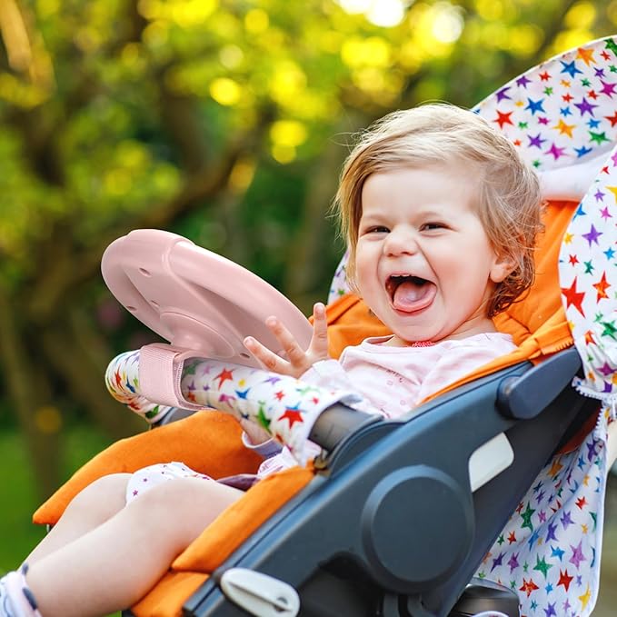 Accmor Stroller Steering Wheel Toy, Simulated Steering Wheel for Stroller Shopping Carts Cart Universal Detachable Pretend Driving Funny Toy Attachment