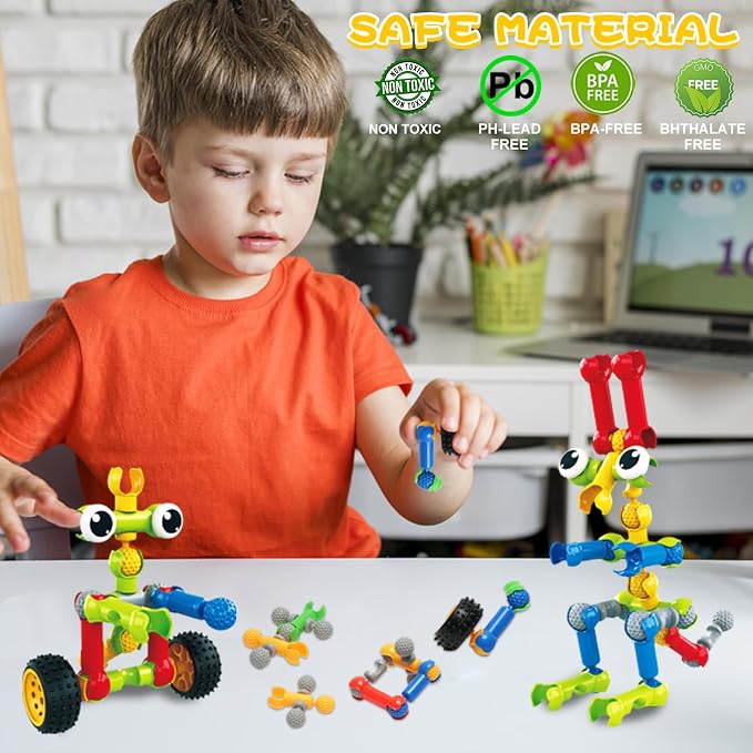 Afomida 156 PCS Creative Building Blocks Building Toy Set - Featuring Storage, Includes Dinosaur, Robot, Car, Spider, Dog, Animal Figure Building Toy Playset for Kids, Birthday Gift Ages 3+ (2)