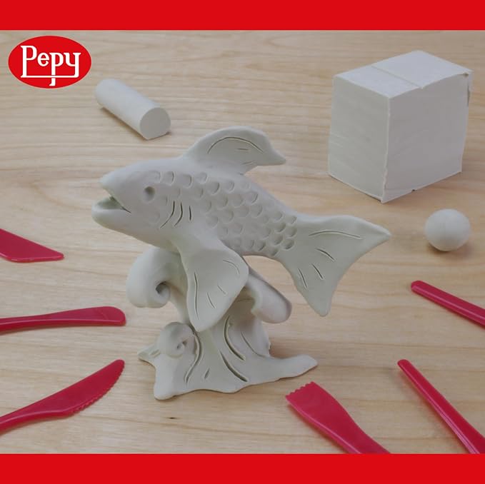 Pepy Reusable and Non-Drying Oil-Based Plasticine Modeling Clay, Cream, 4 Pounds, Sulfur-Free & Non-Toxic, Great for Kids, Beginners, and Artists, Perfect for Arts and Crafts Projects