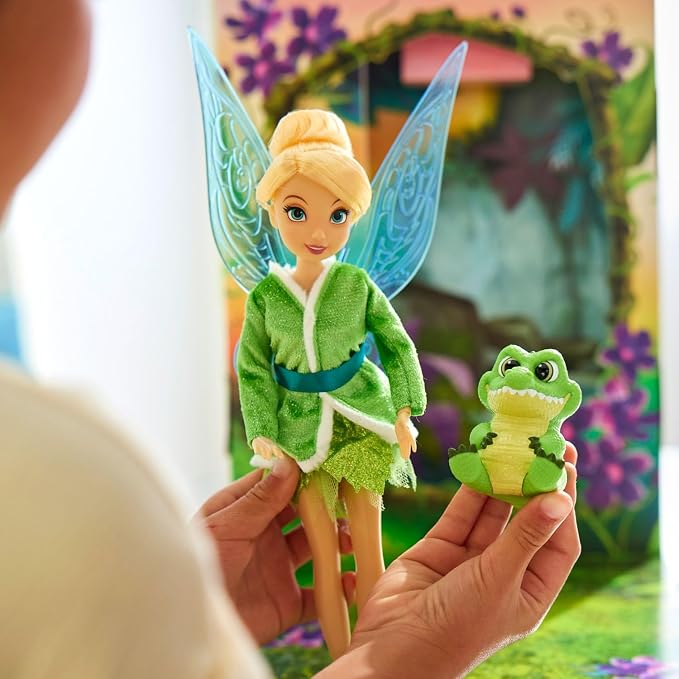 Disney Store Official Tinker Bell Story Doll - 11 Inches - Includes Coloring Book and Additional Dress, Princess Doll in Classic Outfit, Disney Princess Toys