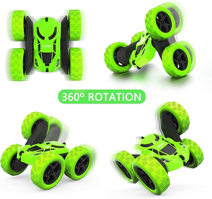 Hamdol RC Stunt Car for Kids Ages 6–12, Double-Sided Remote Control Car with LED Lights, 4WD Electric Toy Vehicle, USB Rechargeable, Perfect Birthday, Holiday for Boys & Girls